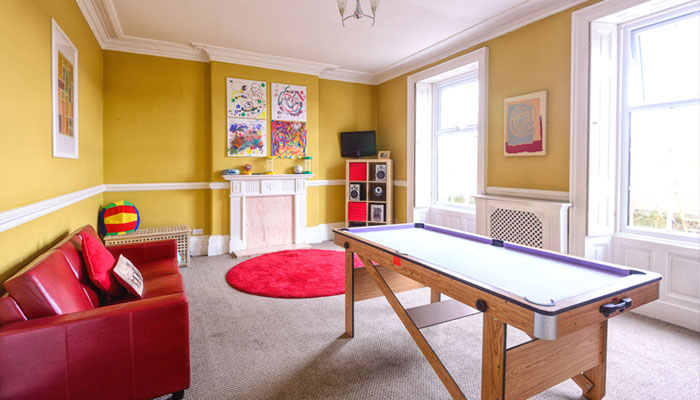 Games room at The Old Vicarage, Ironville